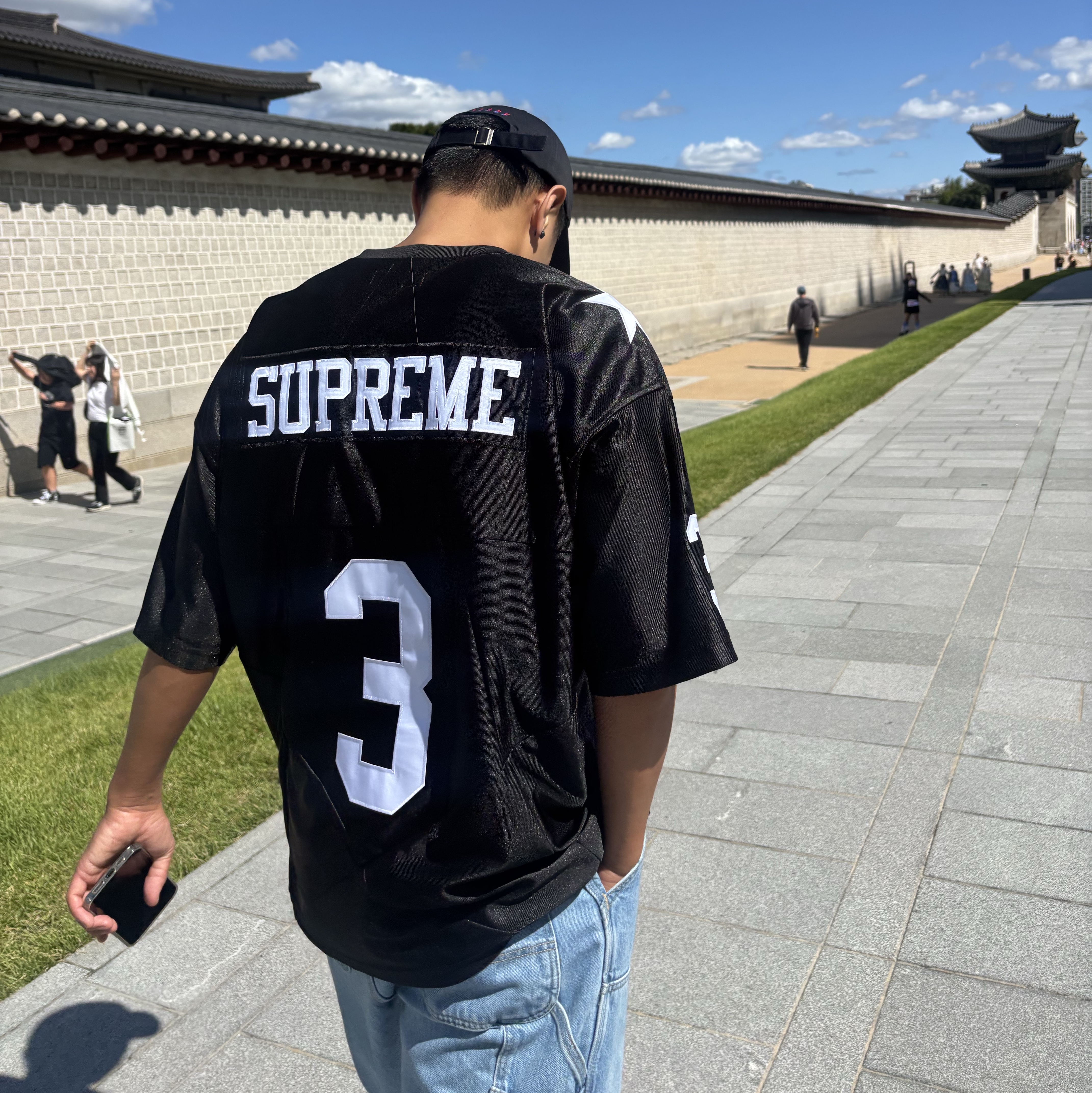 Supreme Star Football Jersey Black - 24FW 착용 스타일 - 1