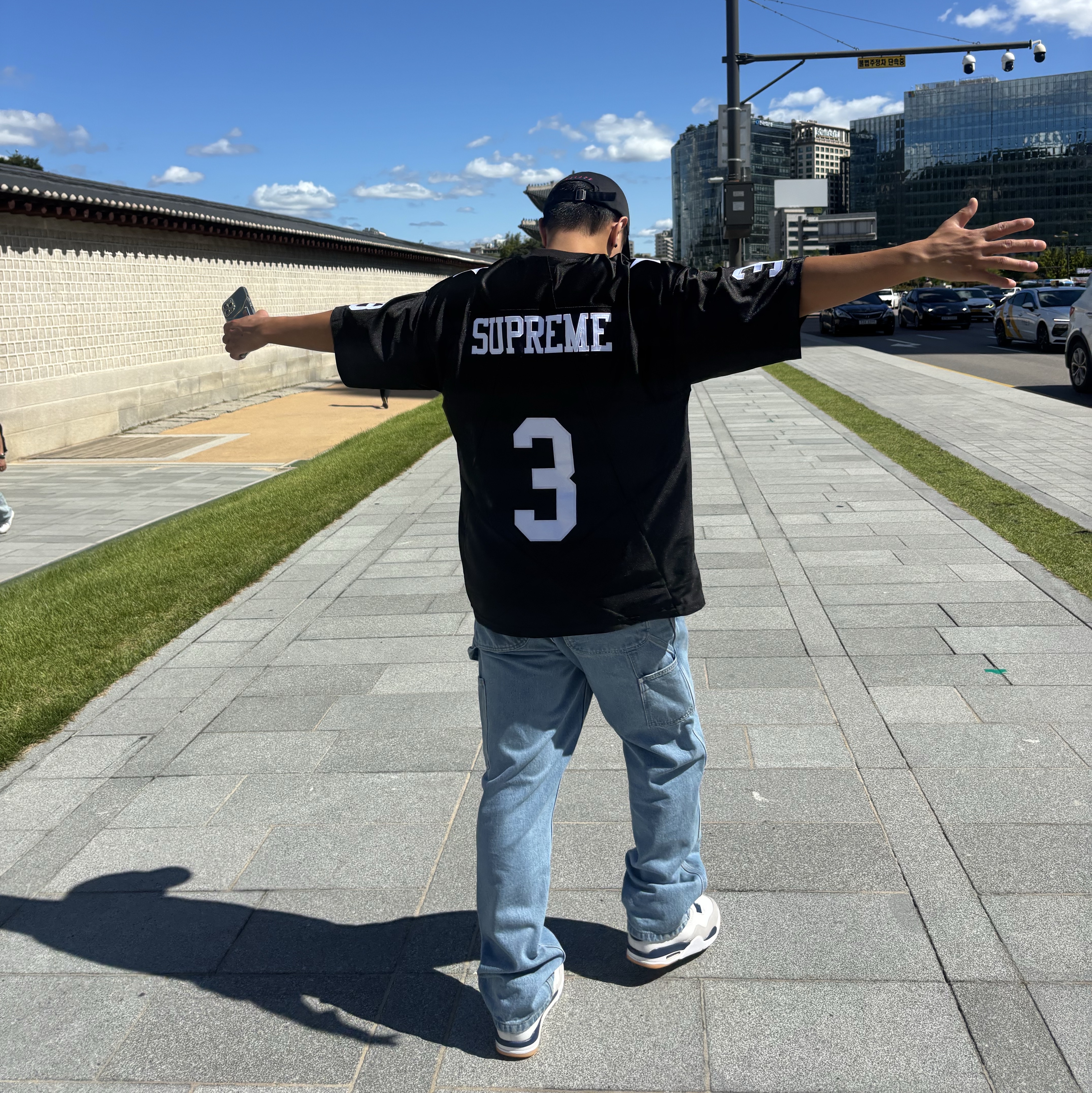 Supreme Star Football Jersey Black - 24FW 착용 스타일 - 2