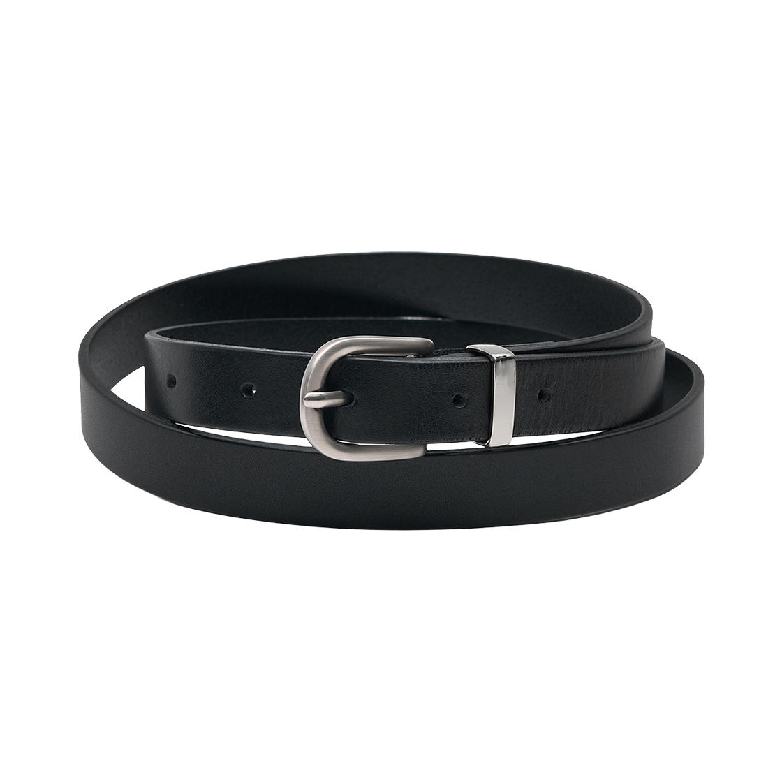 티엔지티 이탈리아 칼프레더 벨트 새틴 실버