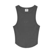 BORN TO WIN Symbol B Pigment Ribbed Sleeveless Charcoal