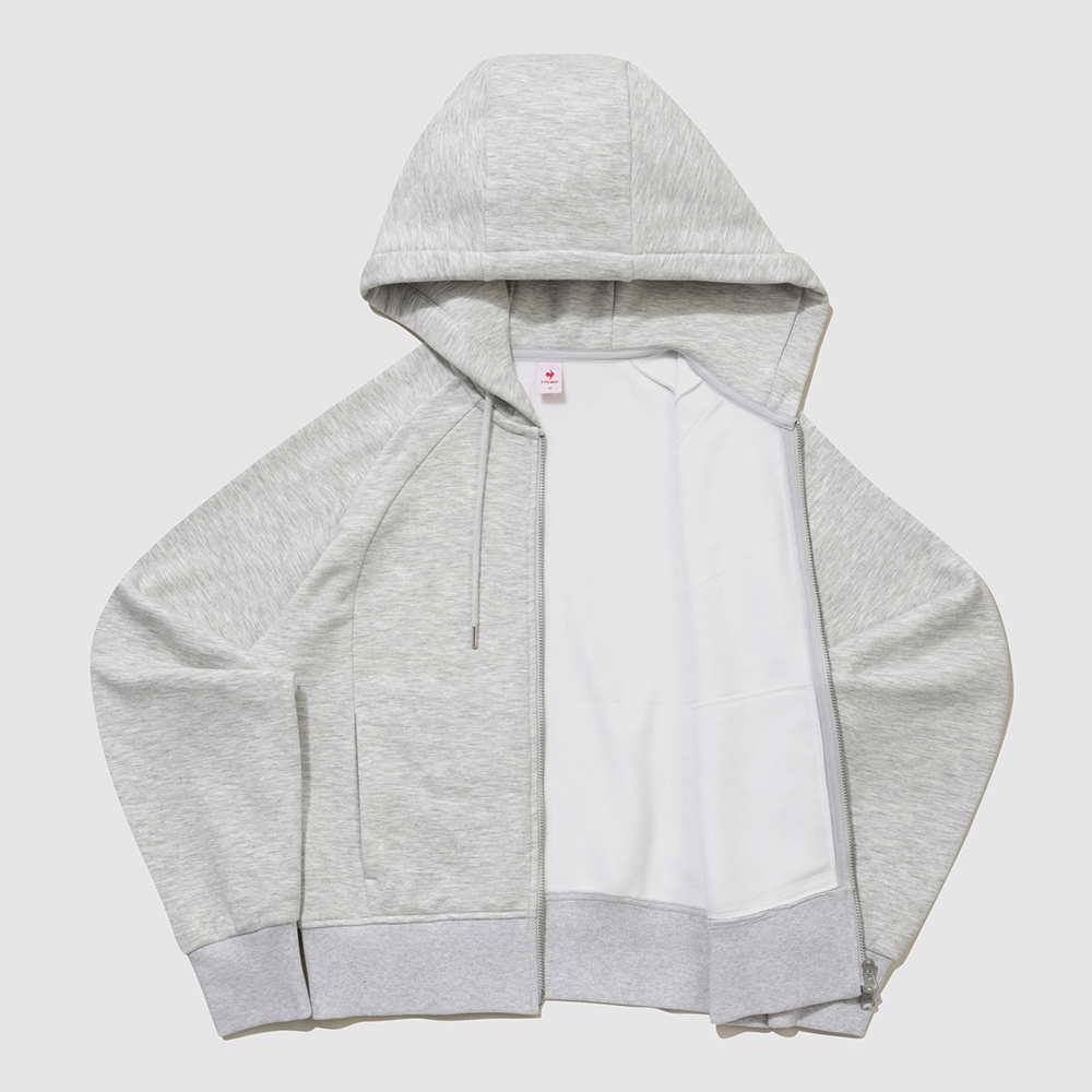 르꼬끄 스포르티브 여성 루즈핏 모달 멜로우 후드 집업 - 그레이(QQ422OFTO1)(le coq sportif Women's Loose-Fit Modal Mellow Hooded Zip-Up Jacket Grey) - 4