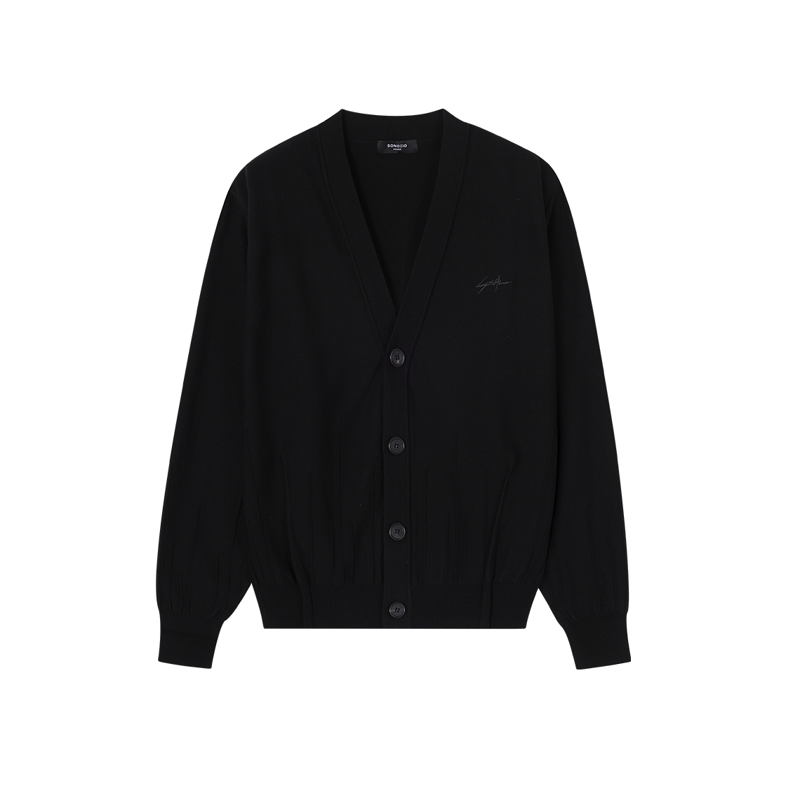 송지오옴므 엣지 폴드 포버튼 가디건 블랙