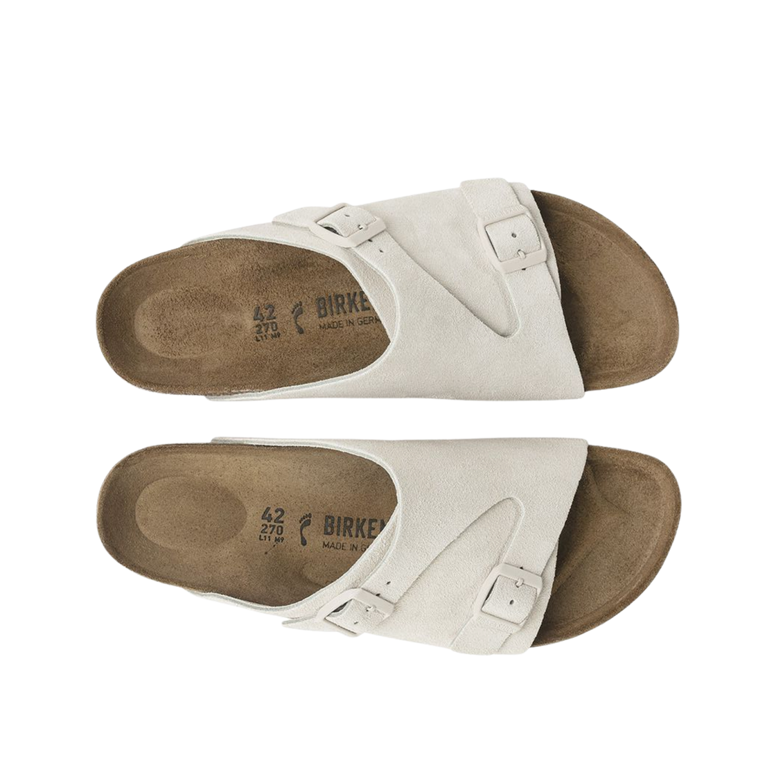 버켄스탁 취리히 스웨이드 레더 앤티크 화이트 - 레귤러(Birkenstock Zurich Suede Leather Antique White - Regular) - 2