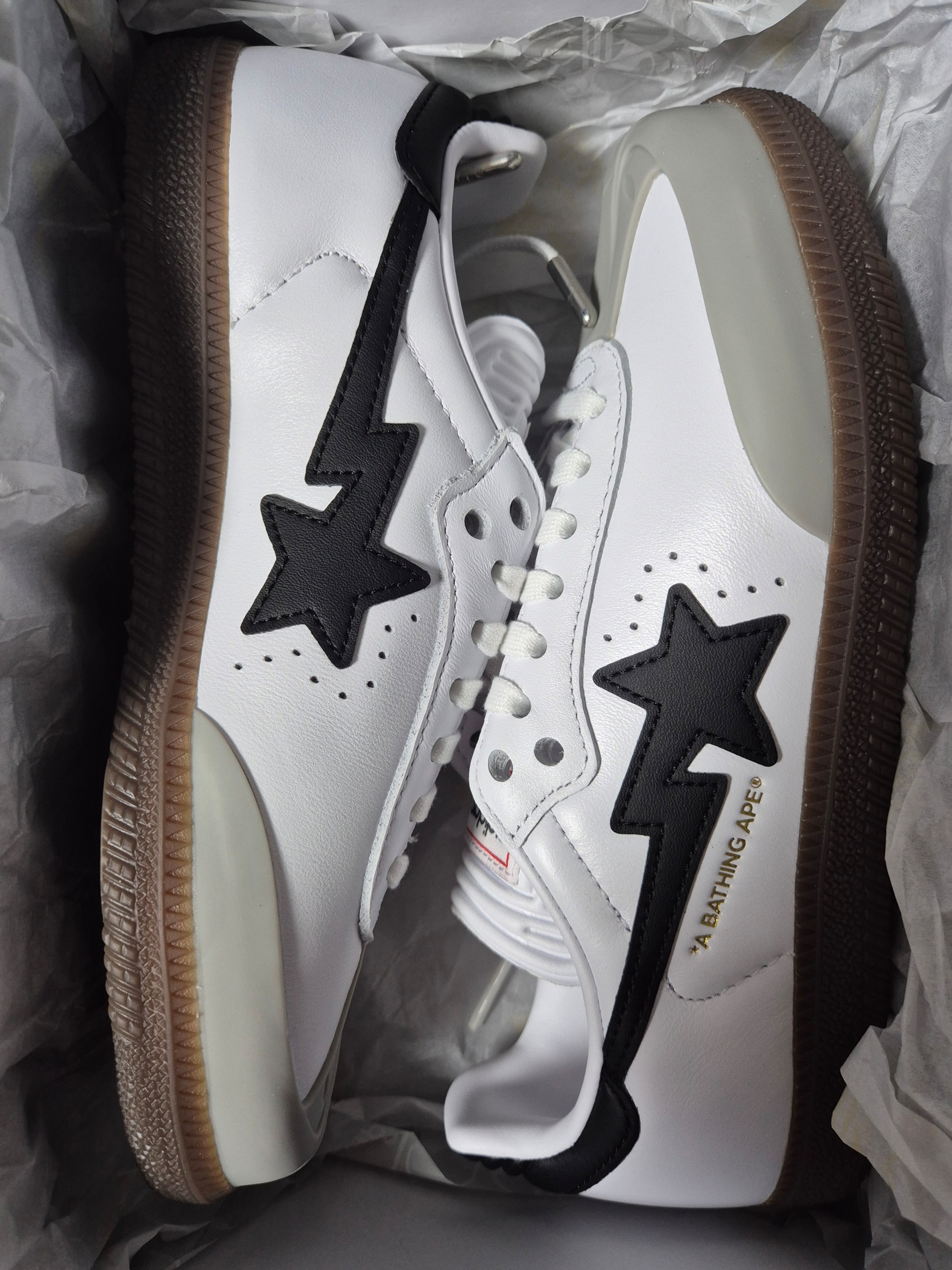 Adidas x BAPE Samba Footwear White Core Black 착용 스타일