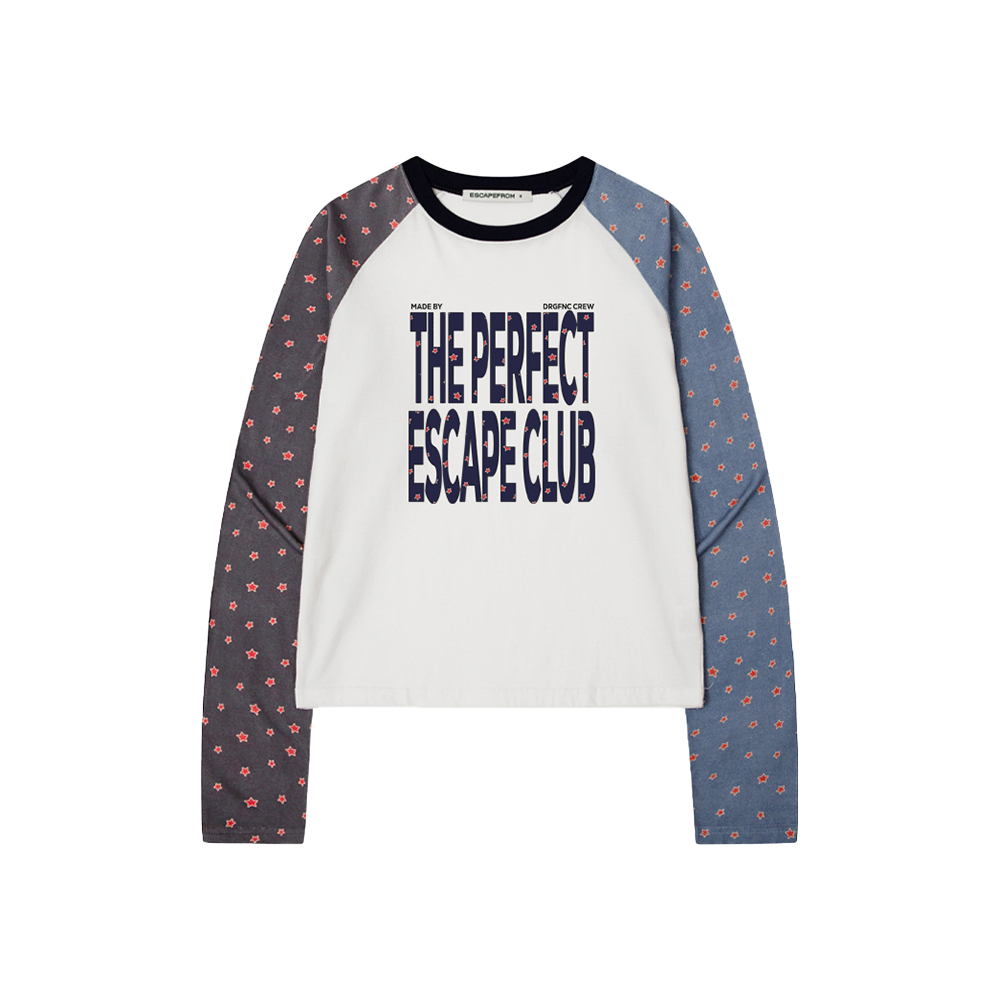 E252LS058RR Escapefrom Half Color Star Standard Fit Long Sleeve T-shirt