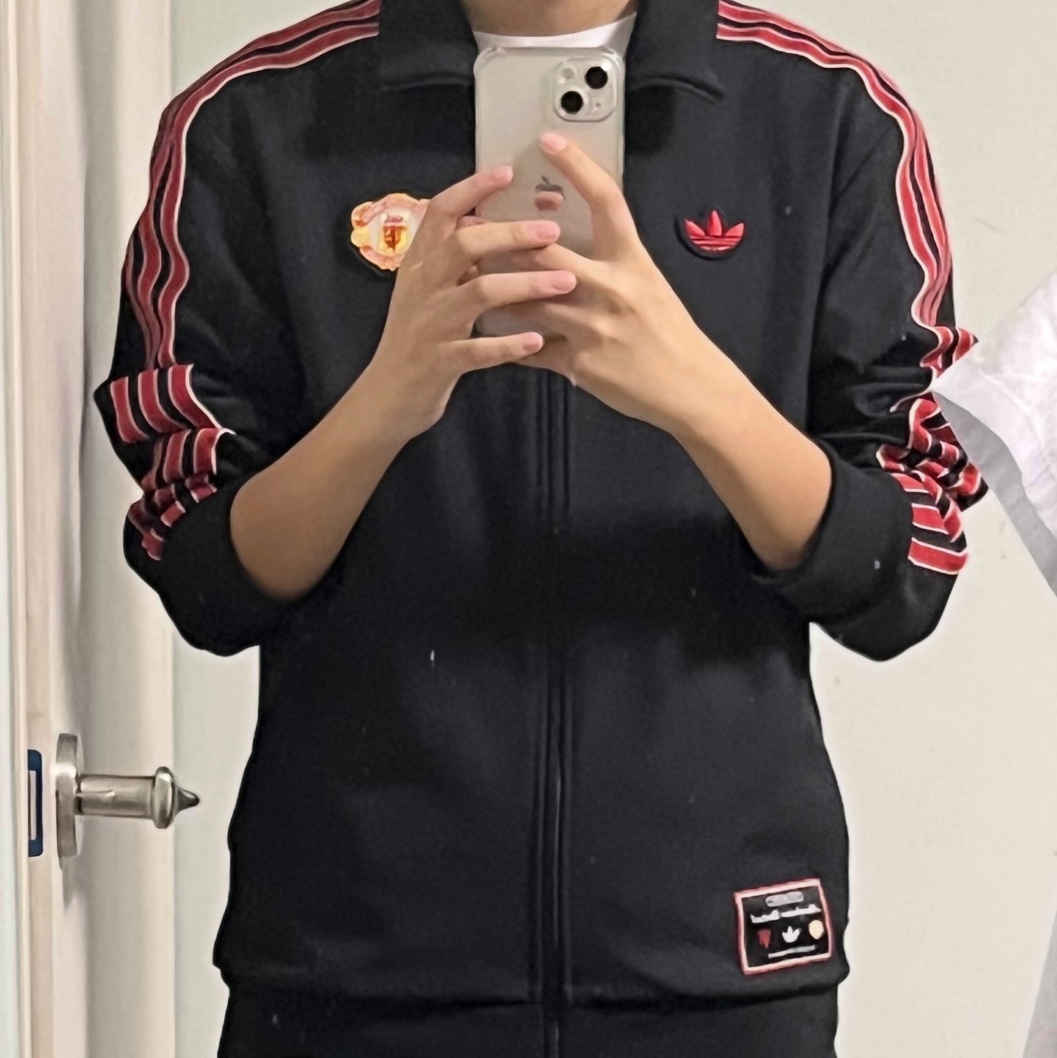 Adidas Manchester United Terrace Icon Track Top Black - KR Sizing 착용 스타일