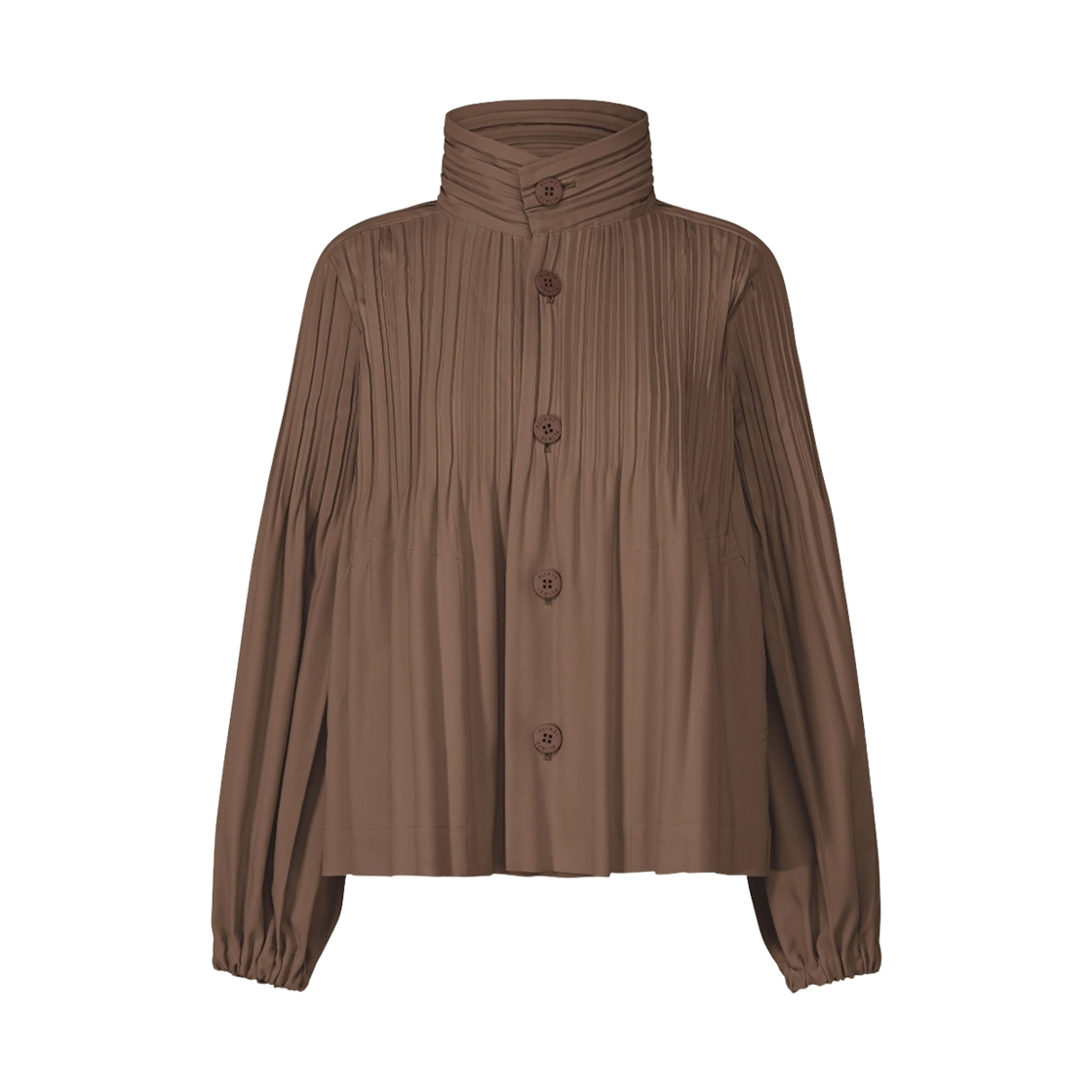 PP58/PP53-ZC891-44 (W) Pleats Please Issey Miyake Smooth Coat Brown