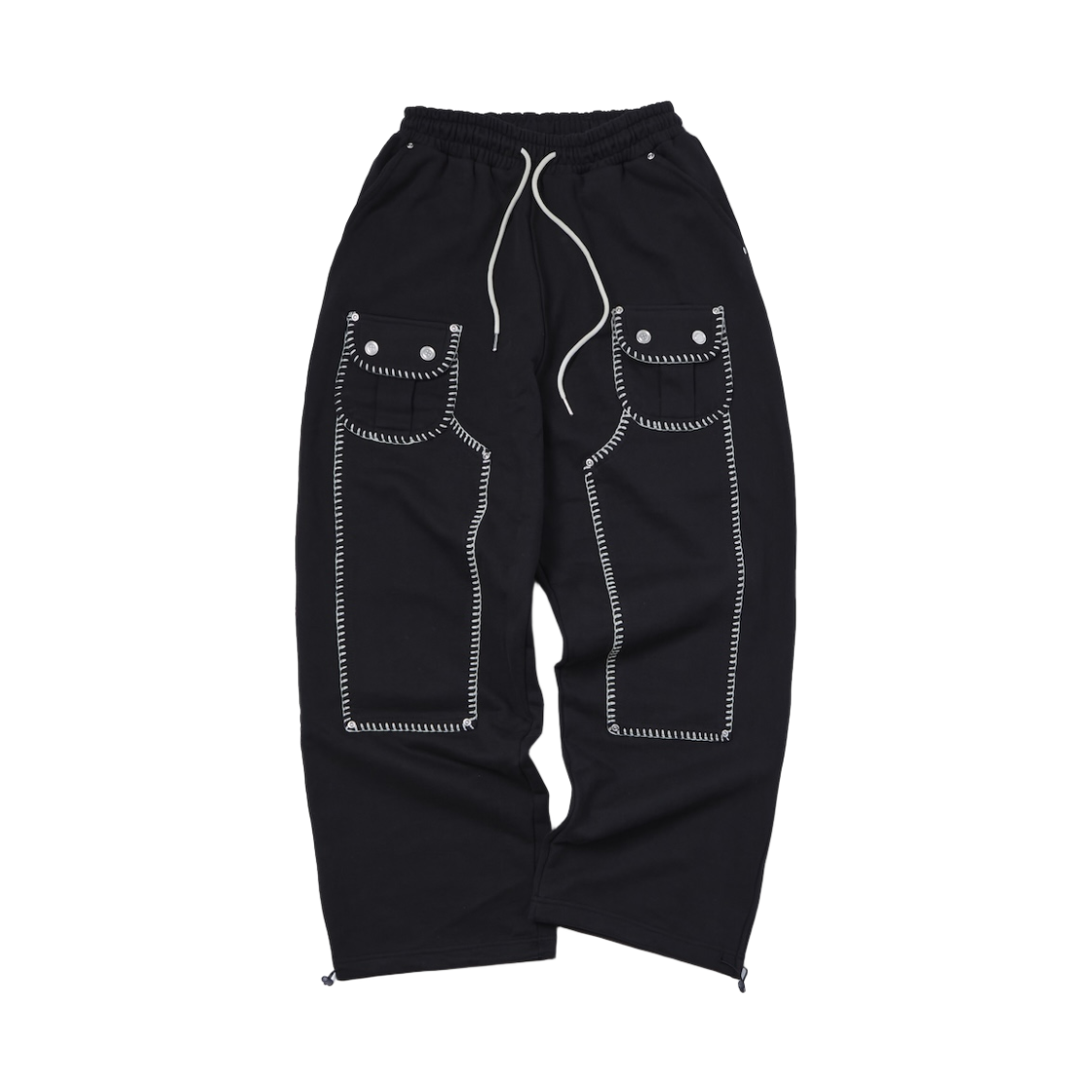 25FAGFPT01BK Garments Fab Blanket Stitch Carpenter Sweatpants Black