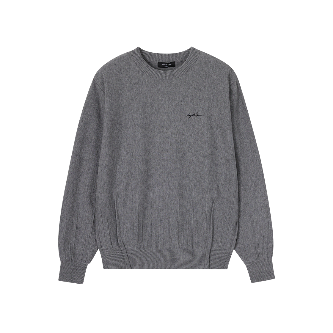 SH5KT581GY SONGZIO HOMME Edge Fold Crewneck Knit Melange Grey