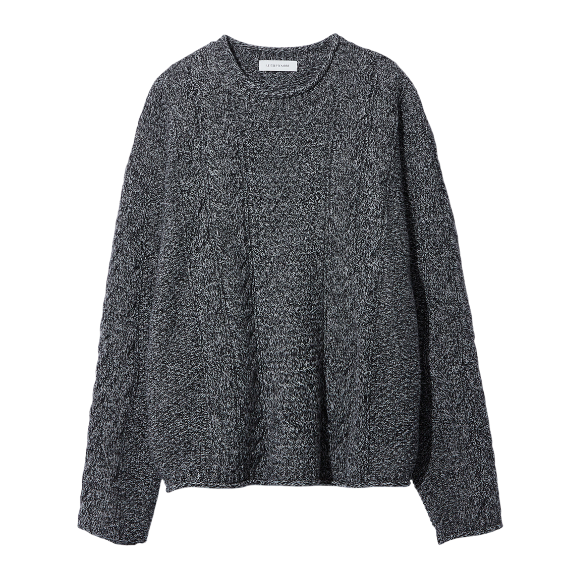 LH2579KN004EDGR LE17SEPTEMBRE Cable Knit Pullover Dark Gray