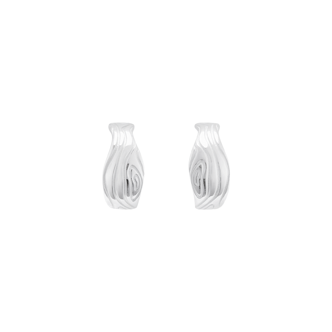 - (W) Aviemuah Flow Carving Earrings Silver