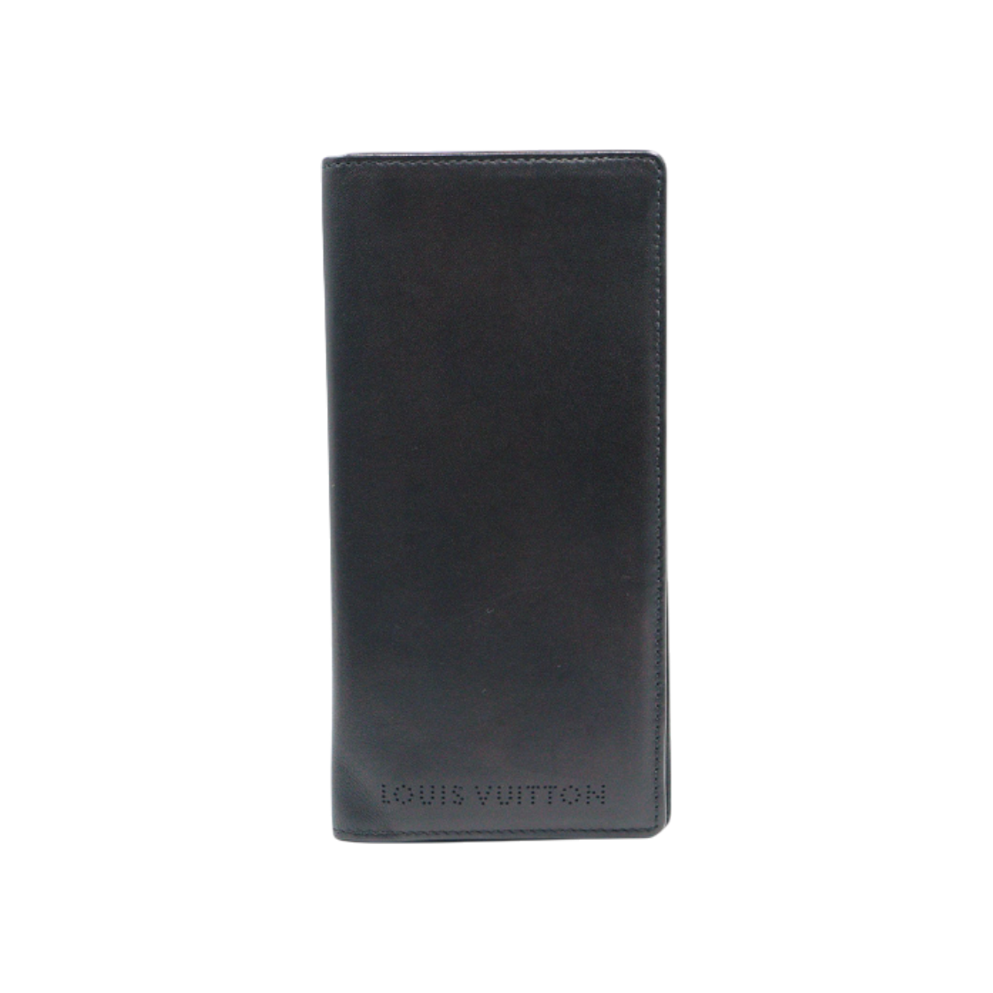 ITVHE3PSG9A6 Louis Vuitton Black Nappa Leather Chicago Perforated Long Wallet