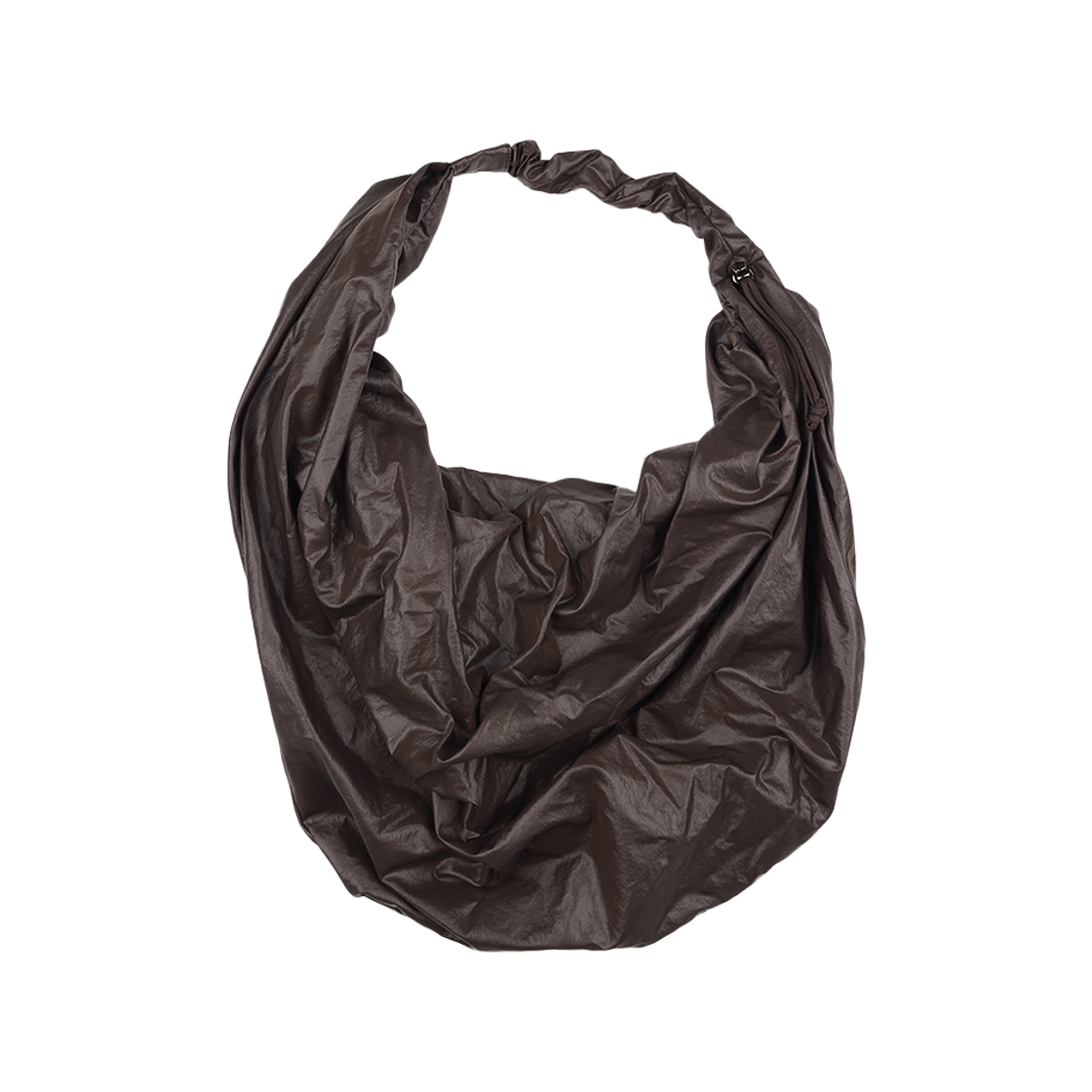 325BG667BR ACOC Glossy Large Tangle Twist Bag_Brown