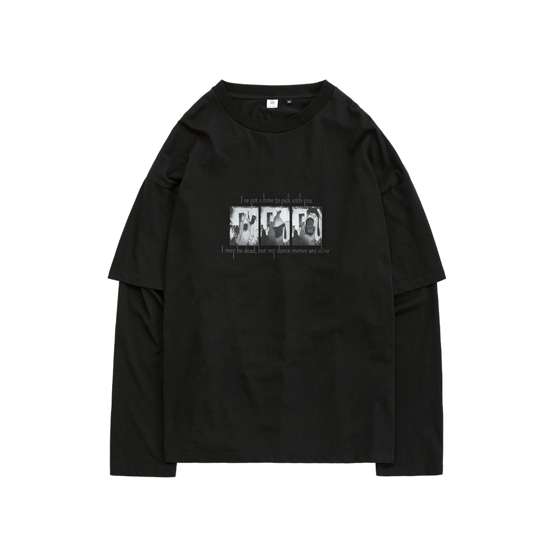 폴리테루 그래픽 더블 레이어 티 (게스트) 블랙(Polyteru Graphic Double Layer Tee (Guest) Black)