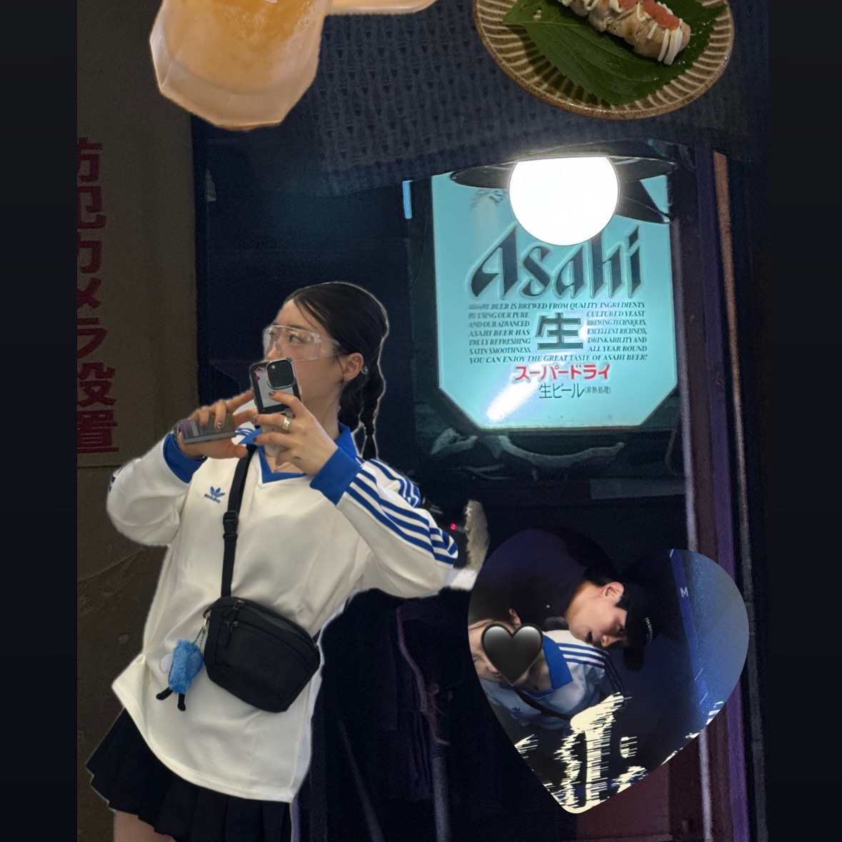 (W) Adidas 3-Stripes Satin Long Sleeve T-Shirt Cloud White - KR Sizing 착용 스타일