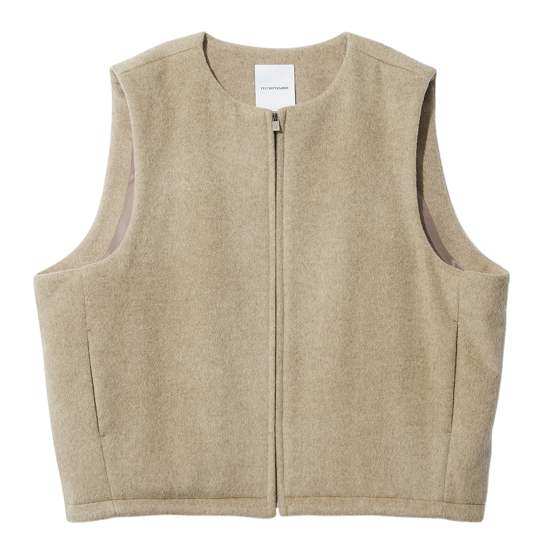 LH2579VT001EBE LE17SEPTEMBRE Padded Wool Gilet Beige