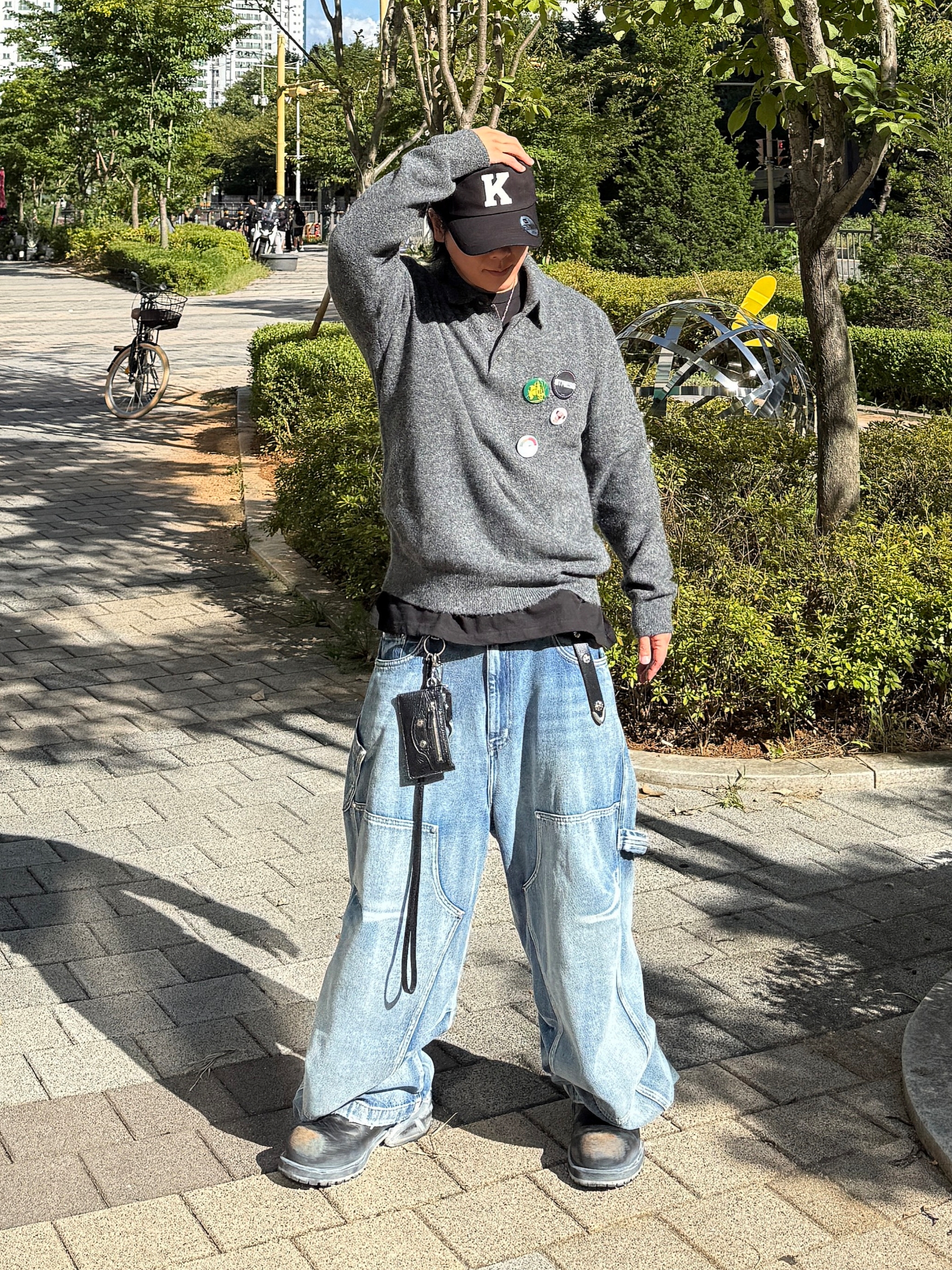 Remagine Hybrid Derby Shoes Starting Bigger Nasty, [KREAM 단독] Kamien x KOIN SEOUL K Logo Ball Cap Black 착용 스타일 - 3