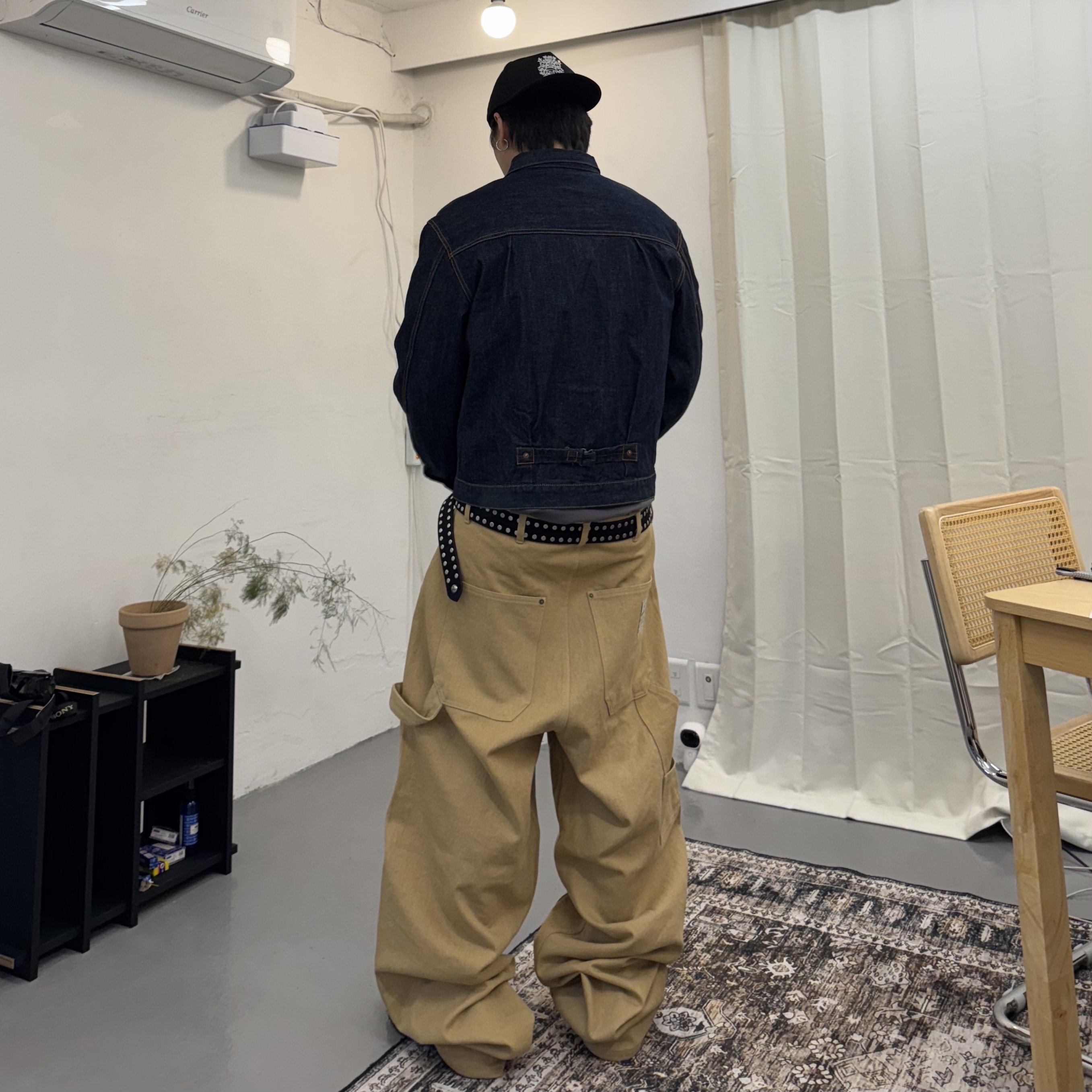 Chrome Hearts Dagger Denim Baseball Hat Black White, Kapital 14 oz. Denim 1ST One Wash Jacket Indigo 착용 스타일 - 1
