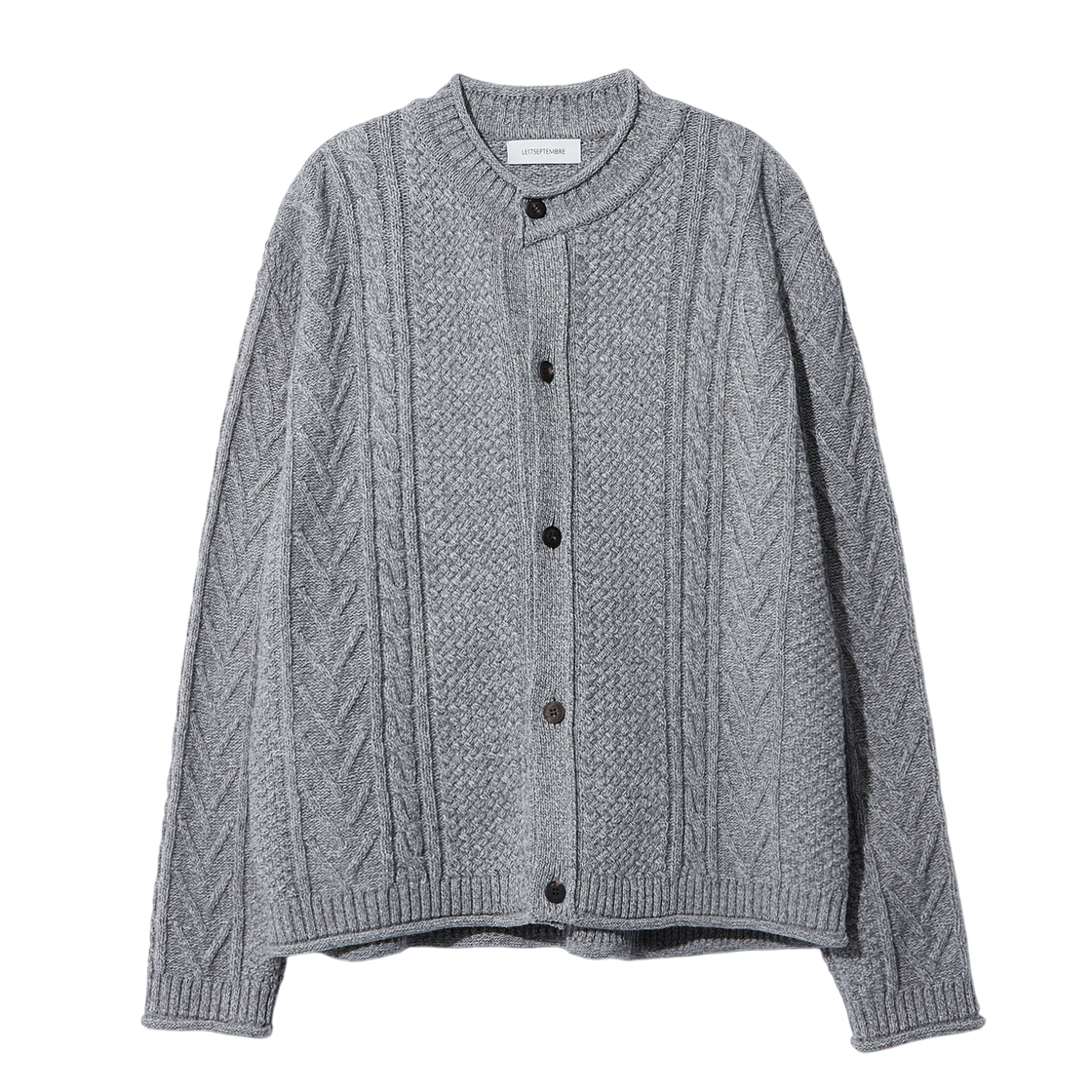 르917 트위스트 라운드 넥 가디건 그레이(LE17SEPTEMBRE Twisted Round Neck Cardigan Gray)