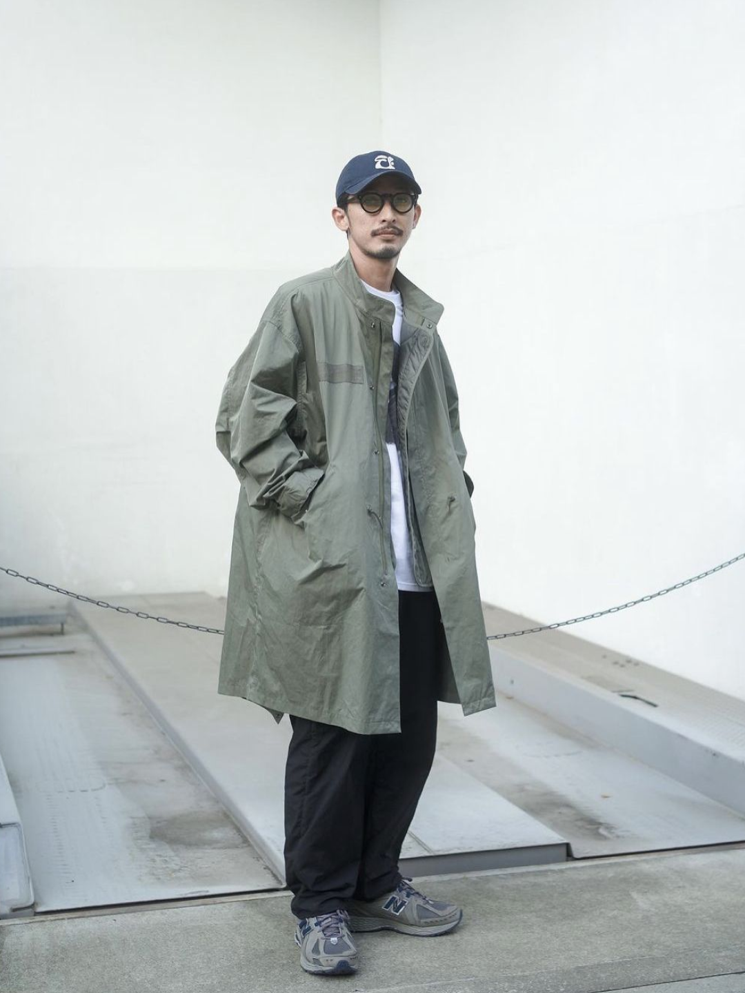 Freak's Store M-65 Mods Coat Liner Set Olive, Jiyong Kim Sun Bleached Fishtail Coat Black 착용 스타일 - 4