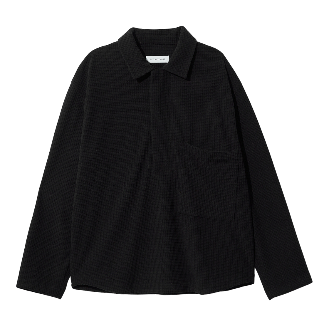 르917 와플 하프 집업 아노락 블랙(LE17SEPTEMBRE Waffle Half Zip Anorak Black)