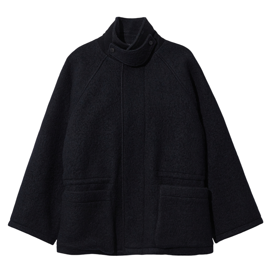 LH2579CT003EBK LE17SEPTEMBRE Wool Hunting Half Coat Black