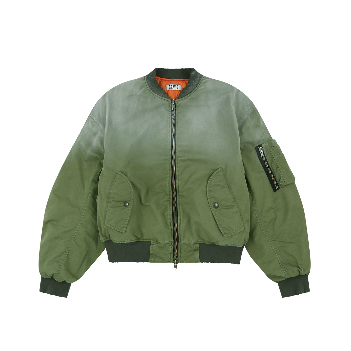 GR25FWMO02KH Grailz Vintage Washed Bomber Jacket Khaki