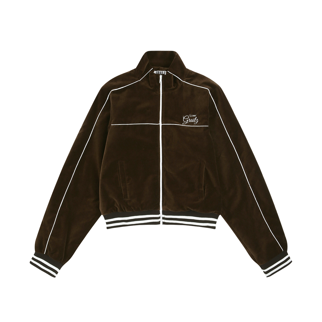 GR25FWMO03BR Grailz Velvet Blouson Jacket Brown