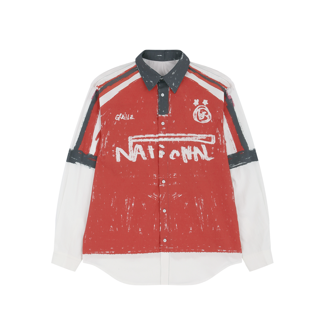 GR25FWMI02RD Grailz Football Illusion Shirt Red