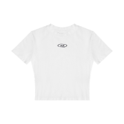 BORN TO WIN Silver B Modal Crop T-Shirts White