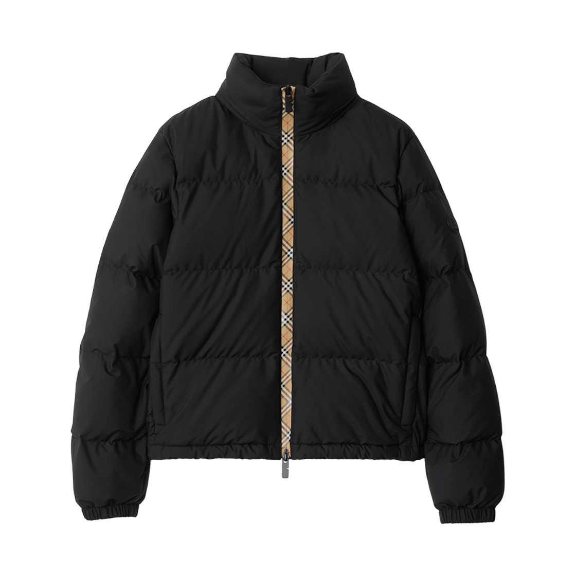 (W) 버버리 체크 테이프 앰블사이드 퍼퍼 자켓 블랙((W) Burberry Check Tape Ambleside Puffer Jacket Black)