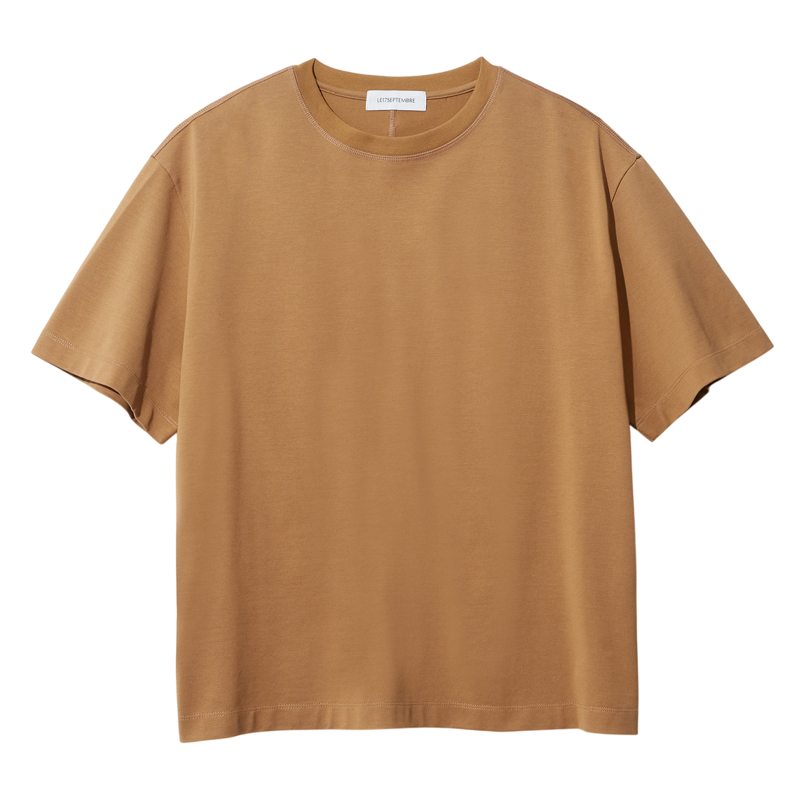 LH2579TS002ECA LE17SEPTEMBRE Relaxed Cotton T-Shirts Camel