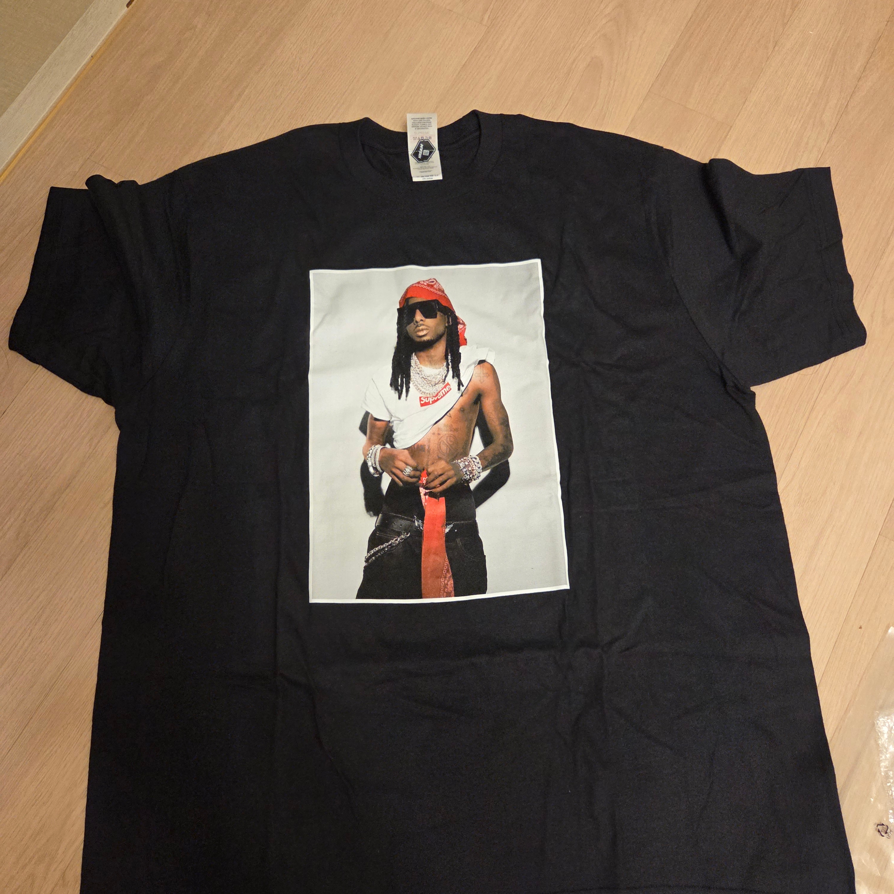 Supreme Playboi Carti T-Shirt Black - 25FW 착용 스타일