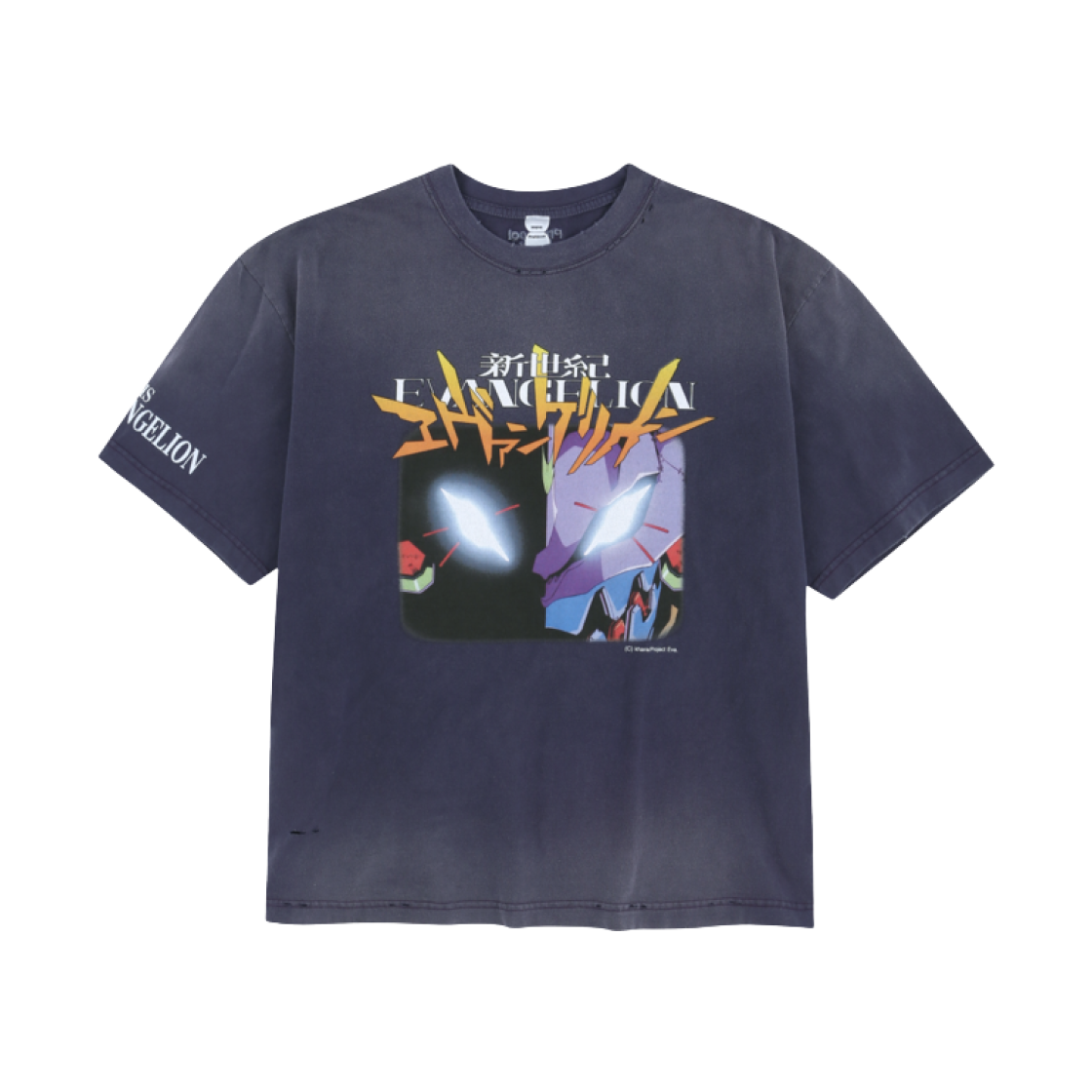 프로토콜 인덱스 x 에반게리온 오버다이드 빈티지 유닛-01 티셔츠 퍼플(Protocol Index x Evangelion Overdyed Vintage Unit-01 T-Shirt Purple)