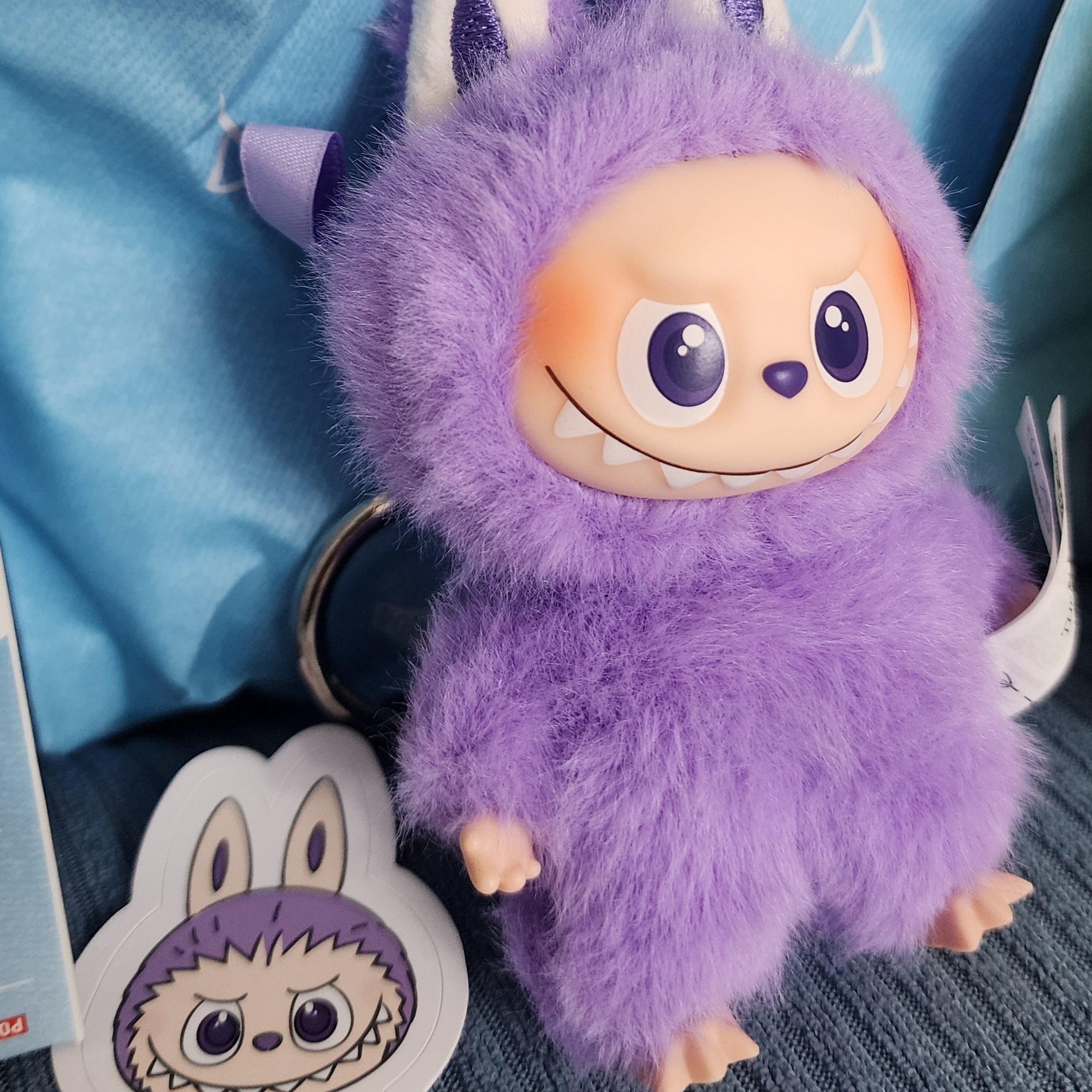 Pop Mart Labubu The Monsters Pin For Love Series Vinyl Plush Pendant (N-Z) T (Opened Case) 착용 스타일