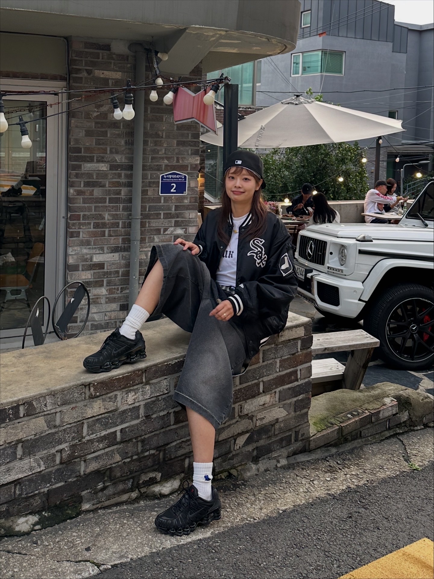 IATF x New Era White Sox Stadium Jacket Black, New Era  MLB 59Fifty Day Chicago White Sox Size Cap Black 착용 스타일 - 3