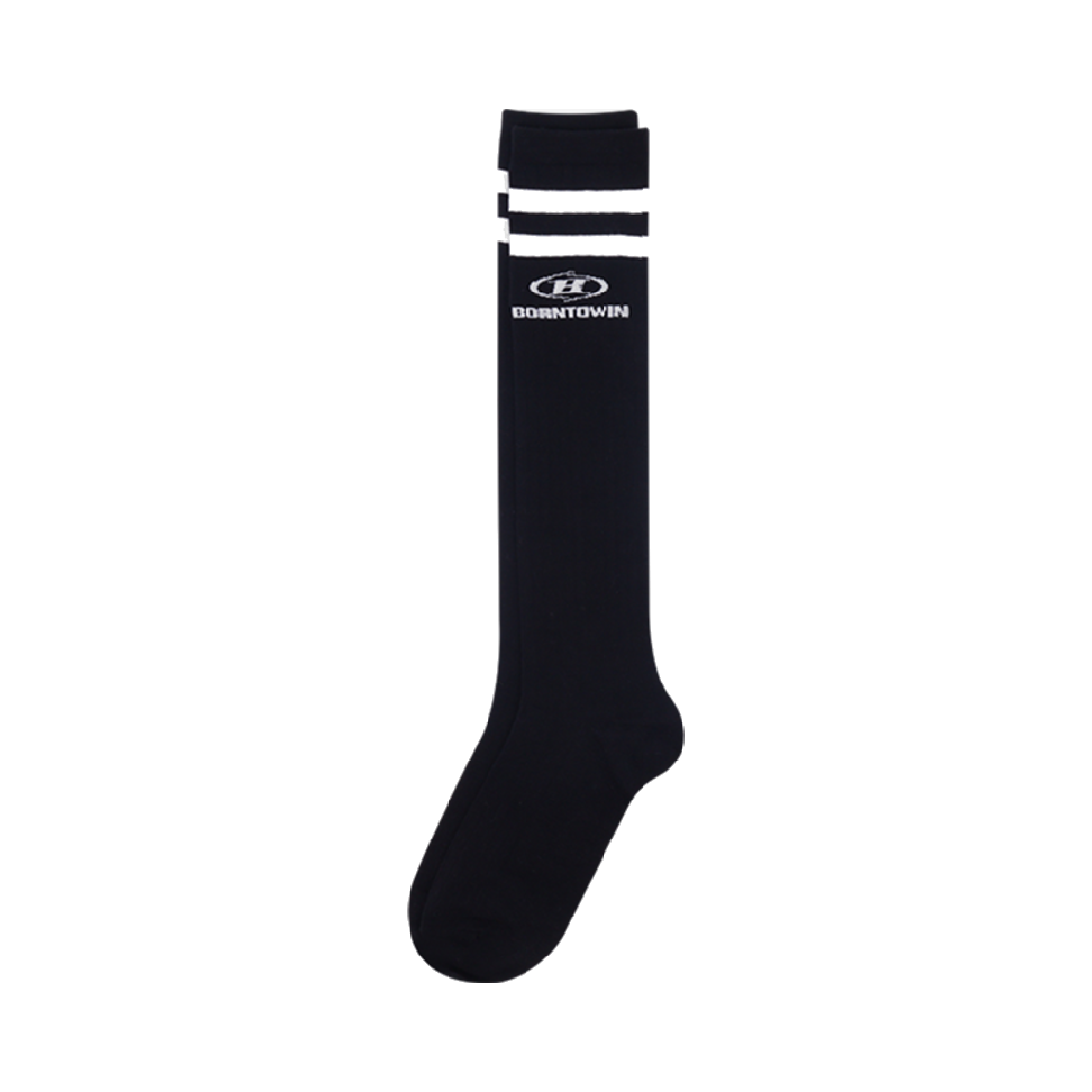 BE5USO427BK BORN TO WIN Line Knee Socks Black