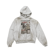 Grailz X Koin Seoul Magazine Dirty Hoodie Melange Gray