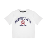 BORN TO WIN Crack BORNTOWIN Emblem Crop T-Shirts White