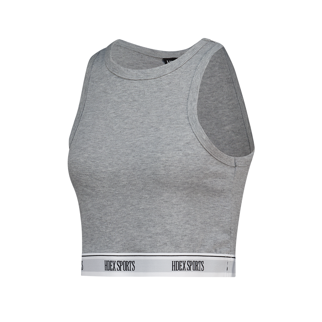 에이치덱스 밴딩 리트릿 모달 크롭 탱크탑 멜란지 그레이