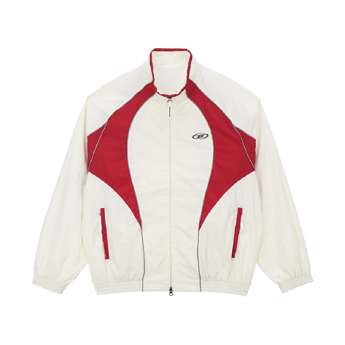 BG1MJK203WH BORN TO WIN Nylon Block Jacket White