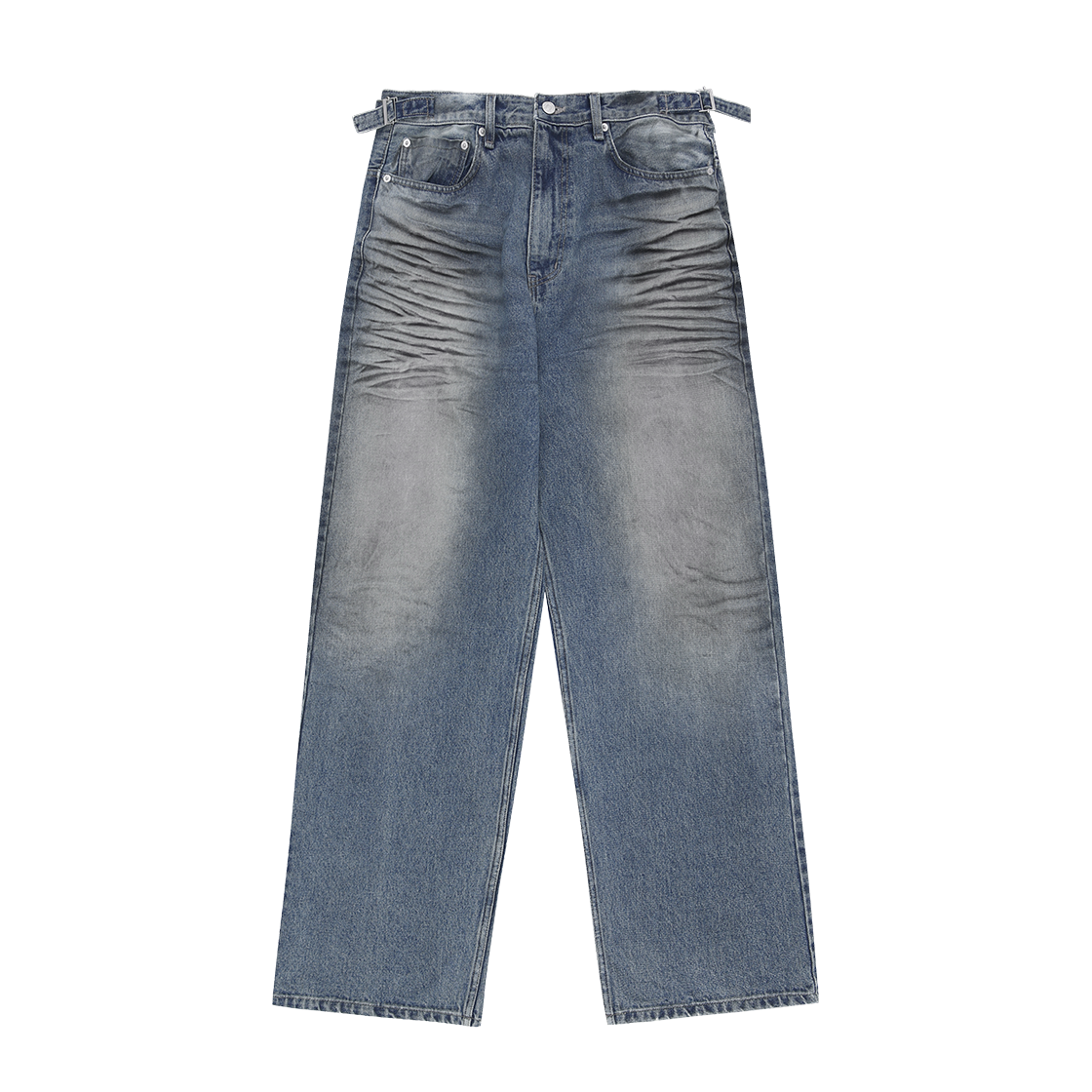 GR25FWMB07DB Grailz Dirty Washed Denim Pants Blue