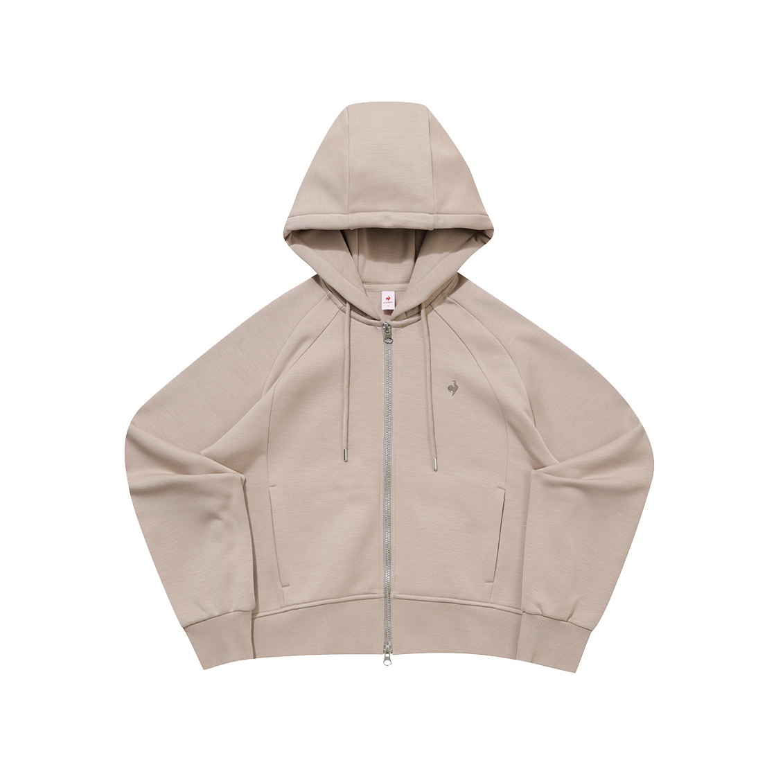 르꼬끄 스포르티브 여성 루즈핏 모달 멜로우 후드 집업 - 베이지(QQ422OFTO1)(le coq sportif Women's Loose-Fit Modal Mellow Hooded Zip-Up Jacket Dark Beige)