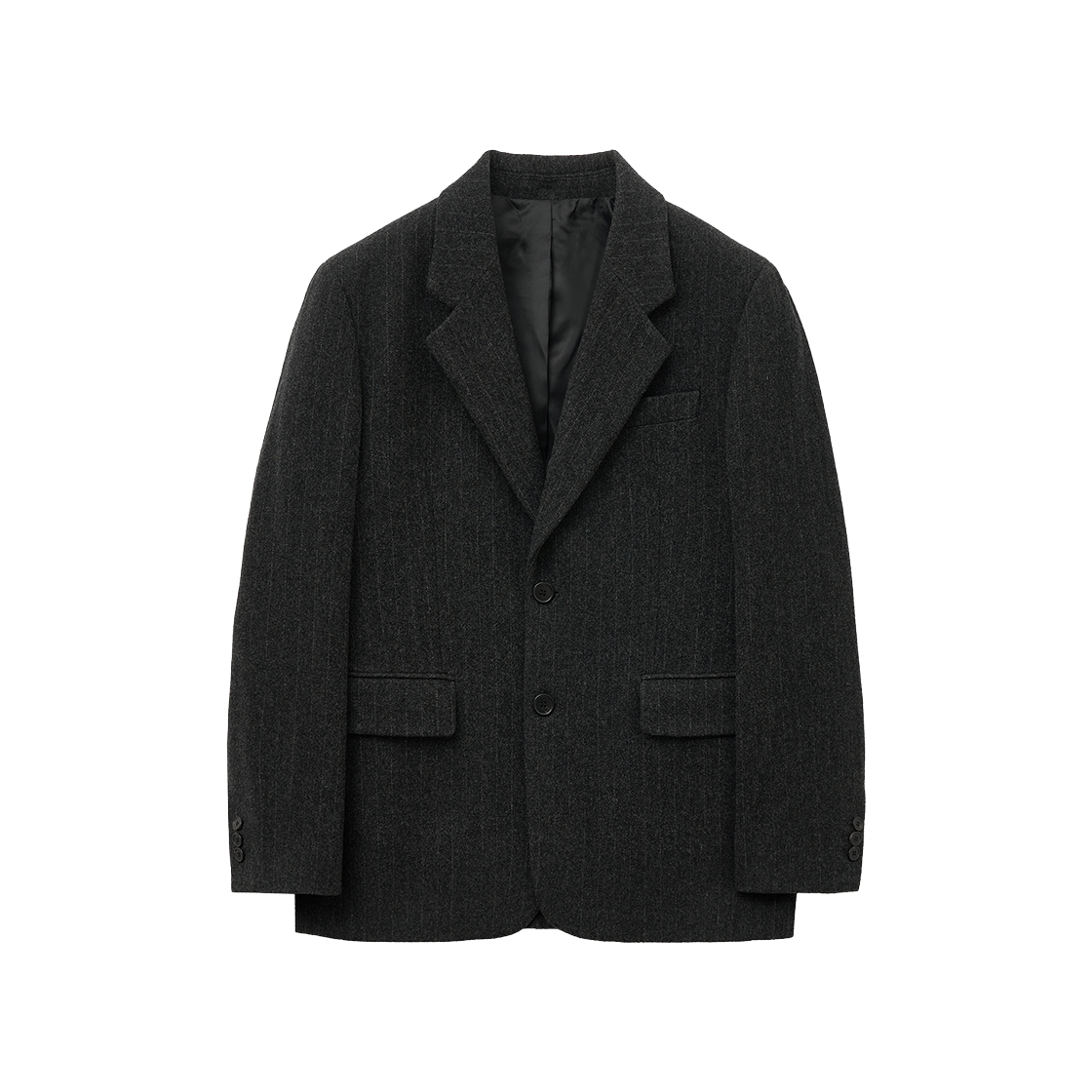 TNJA5F201G2 TNGT Pin-stripe Wool Single Jacket Grey