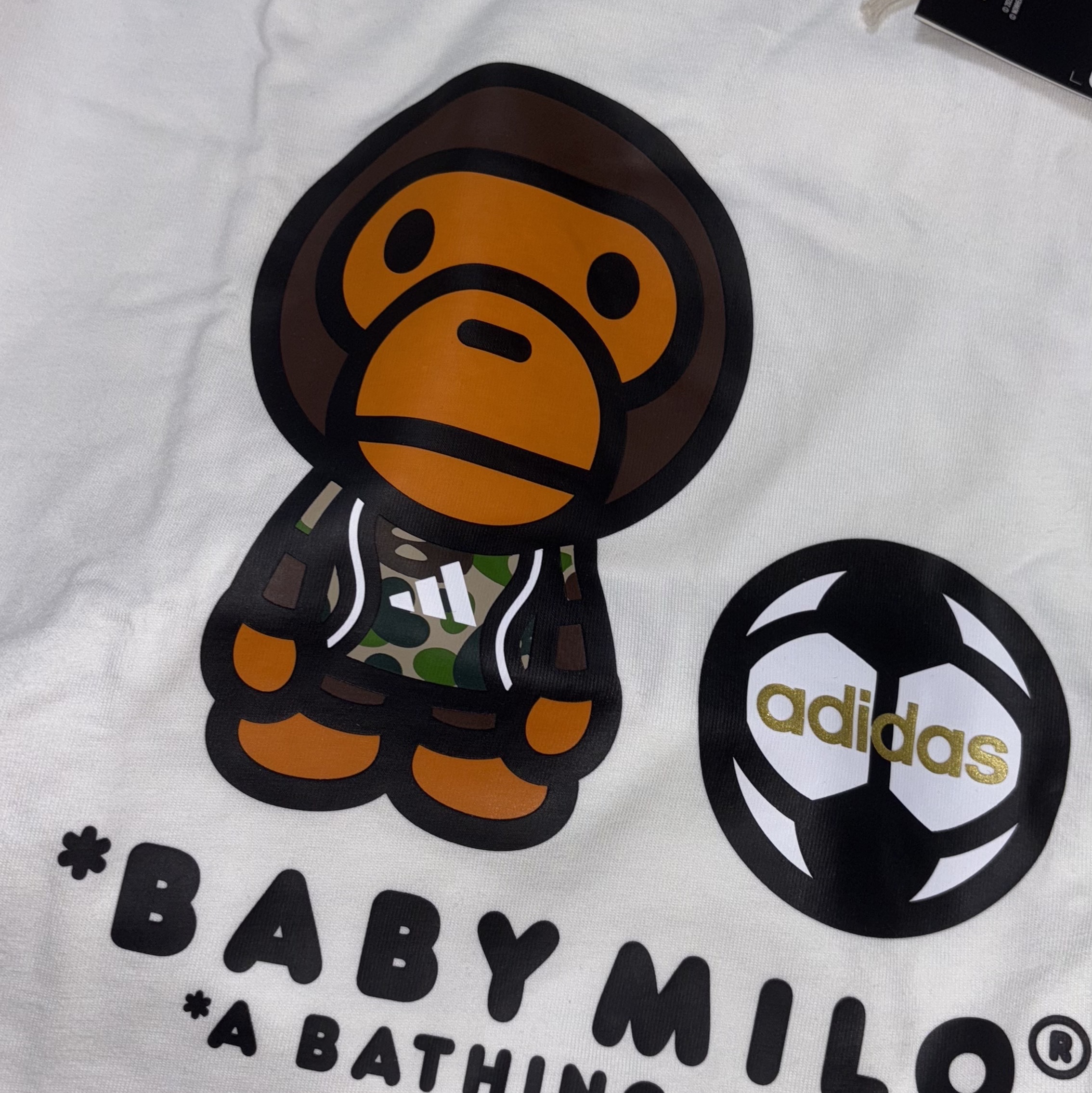 Adidas x BAPE Baby Milo T-Shirts White - KR Sizing 착용 스타일