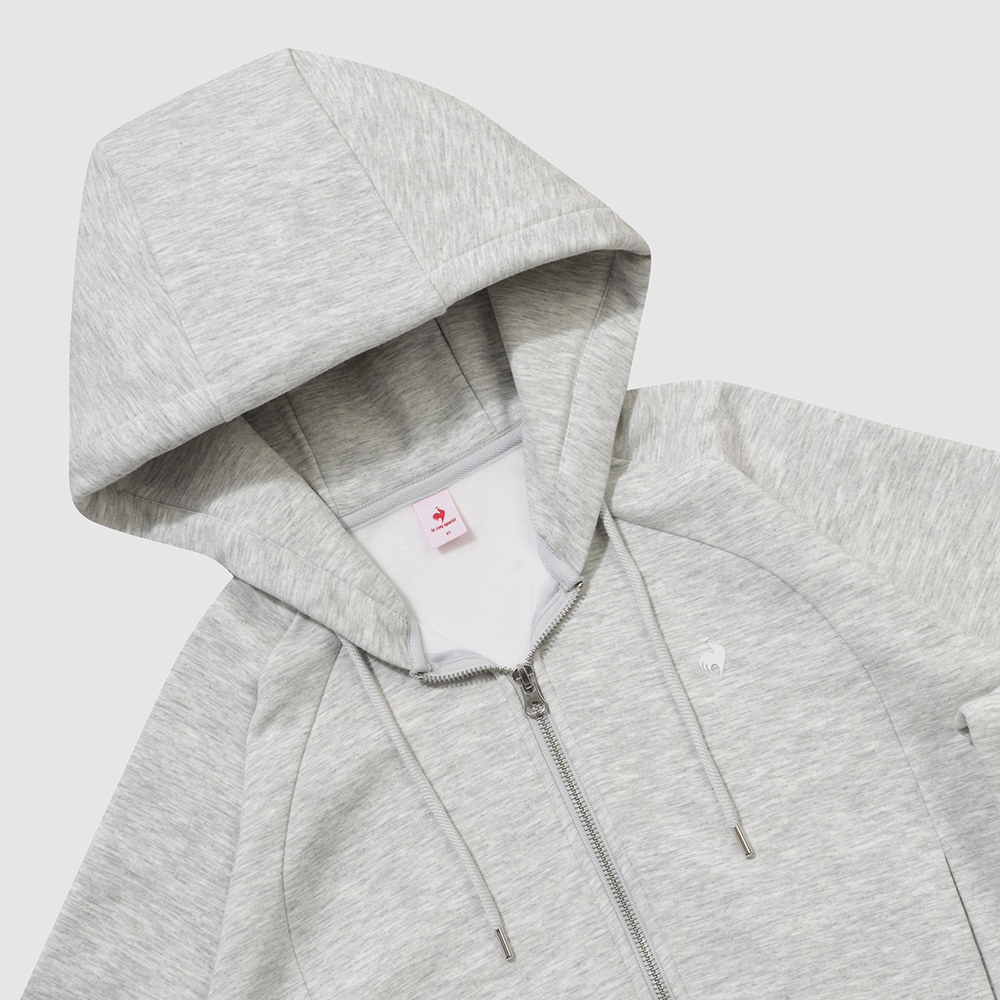 르꼬끄 스포르티브 여성 루즈핏 모달 멜로우 후드 집업 - 그레이(QQ422OFTO1)(le coq sportif Women's Loose-Fit Modal Mellow Hooded Zip-Up Jacket Grey) - 5