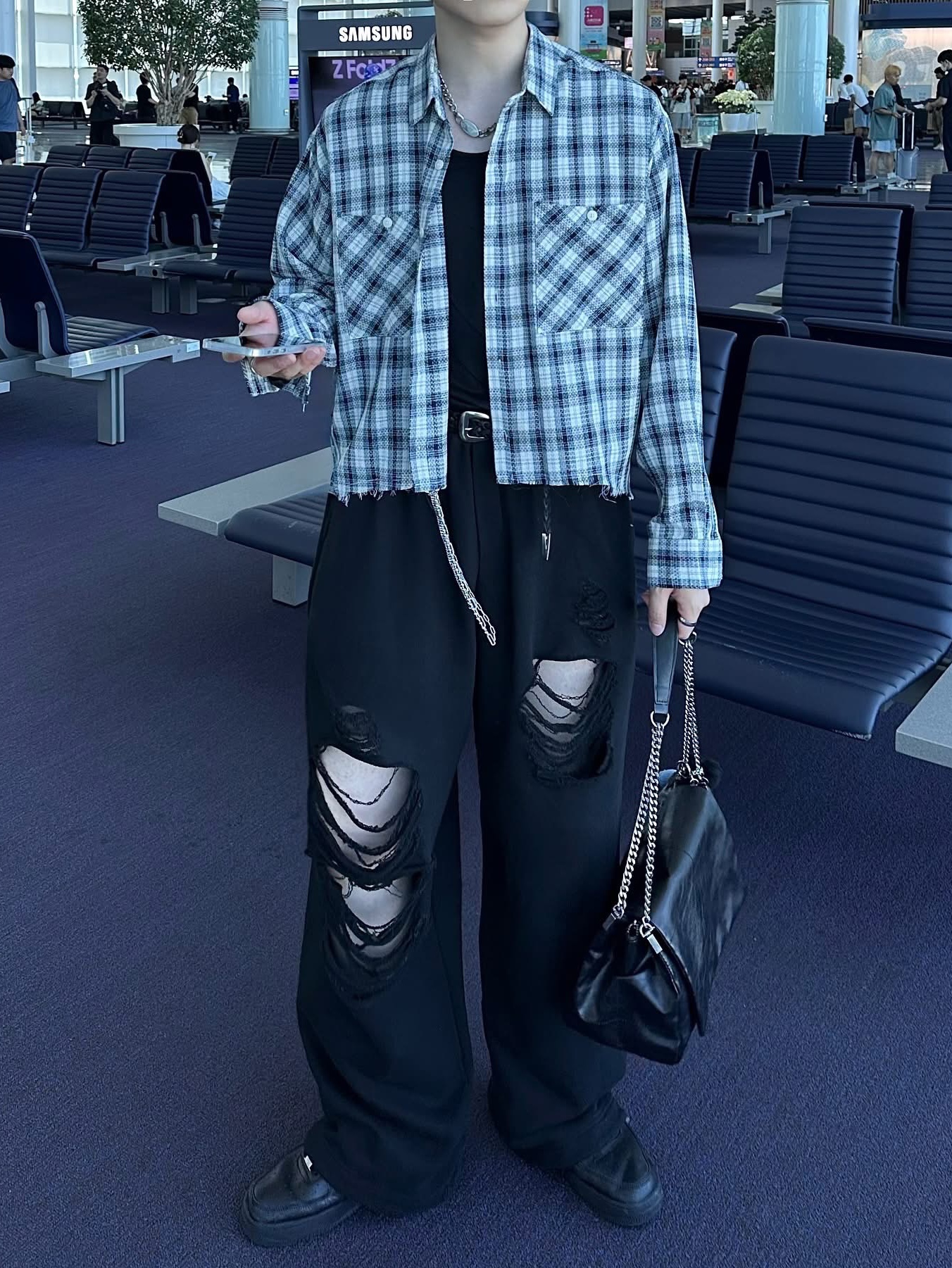 Diesel C-Seymon Treated Denim Baseball Cap Blue White, Nike Air Force 1 '07 Low Triple Black 착용 스타일 - 7