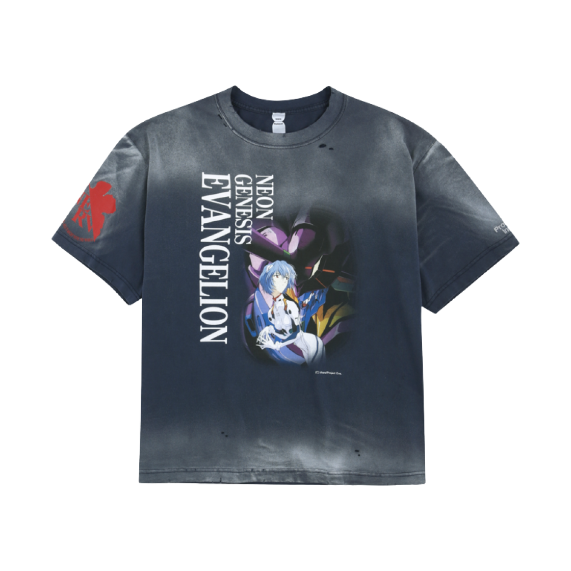 프로토콜 인덱스 x 에반게리온 오버다이드 빈티지 레이 티셔츠 네이비(Protocol Index x Evangelion Overdyed Vintage Rei T-Shirt Navy)