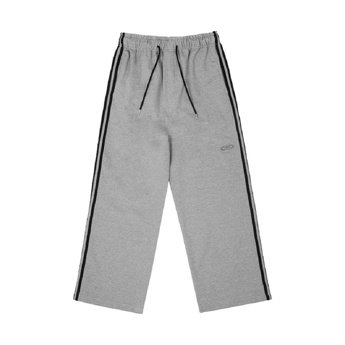 본투윈 크롬 B 로고 트랙 라인 와이드 팬츠 멜란지 그레이