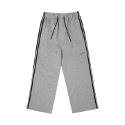 BORN TO WIN Chrome B Logo Track Line Wide Pants Melange Grey